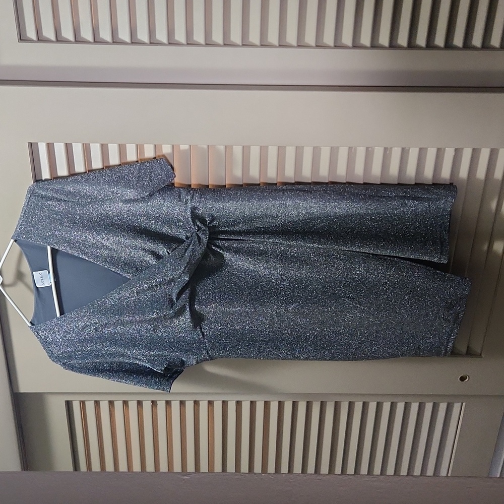 Size Large silver/charcoal Grey wrap dress